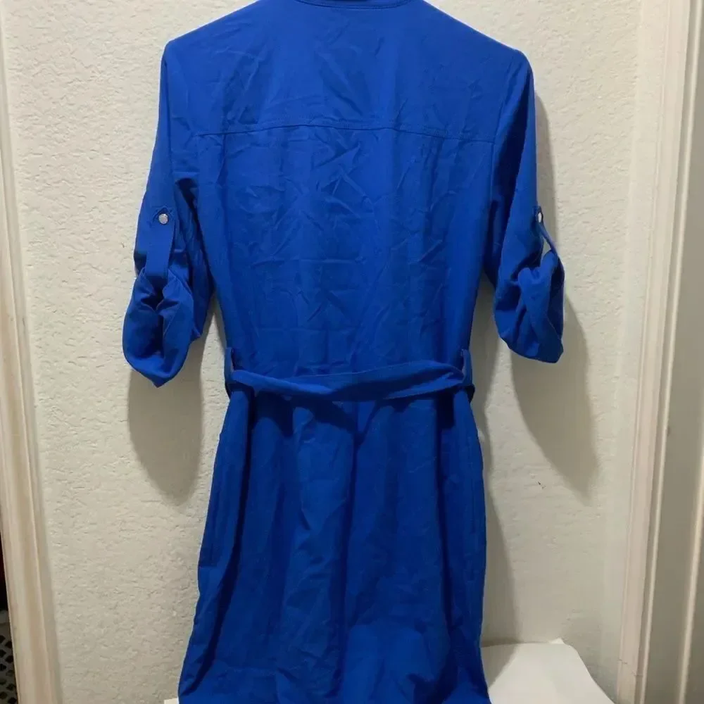 NWOT Michael Kors Blue Dress with Gold Accents.  SZ S